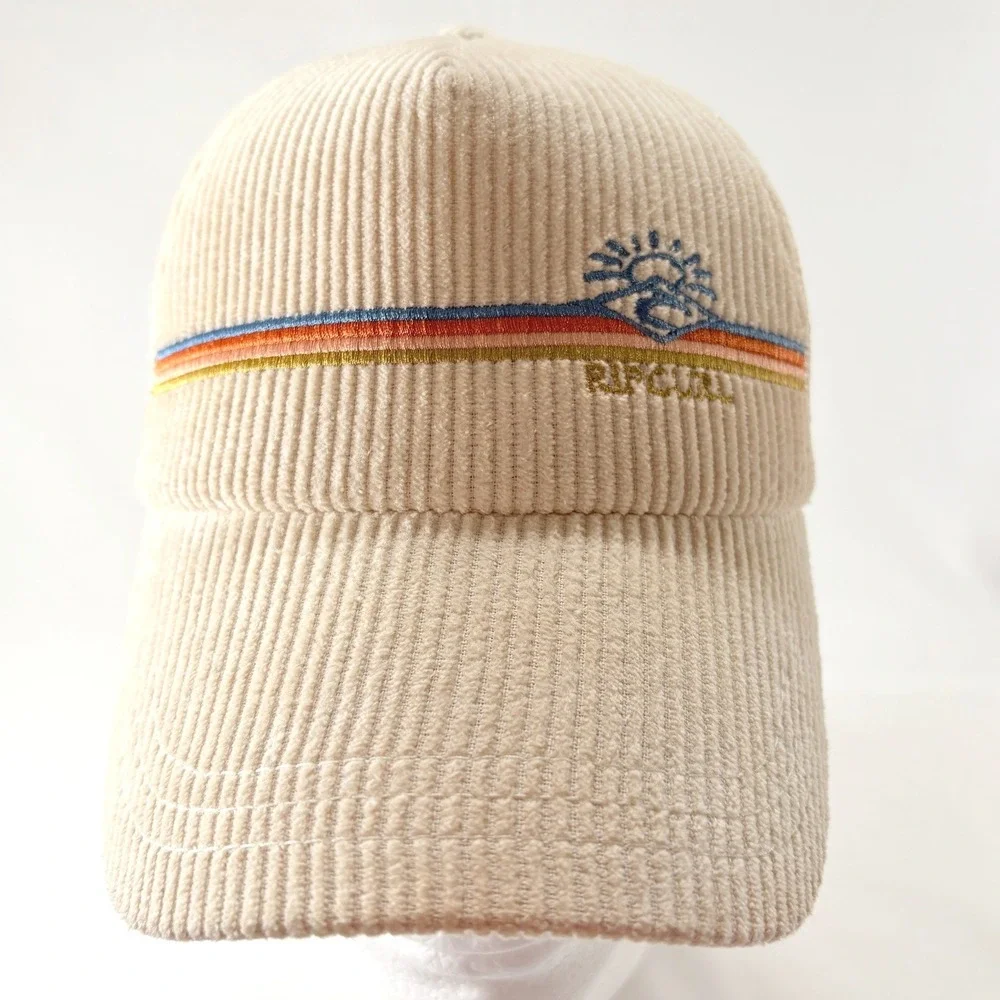 Rip Curl Revival Cord Womens Snapback Trucker Hat Rainbow Logo Surf Cap